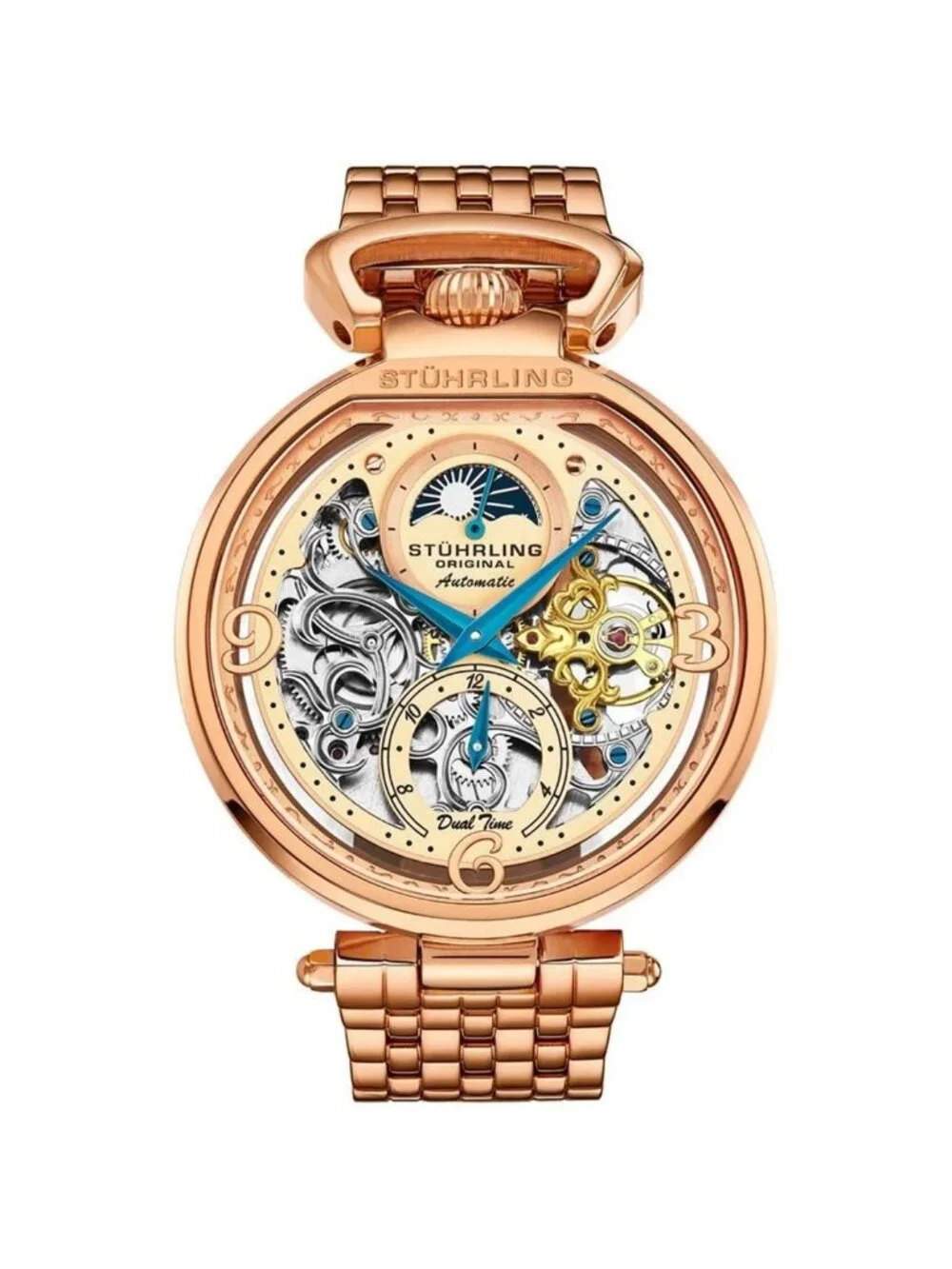 NWT Stuhrling Original Legacy Automatic Rose Gold Dial Men's Watch